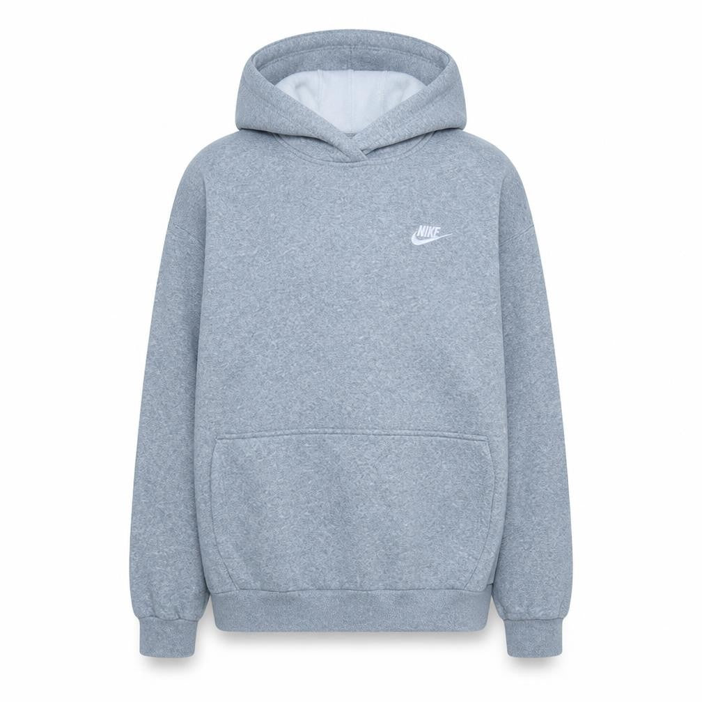 Front view of Nike Teens Grey Pullover Hoodie XL Regular Fit Sports Fleece