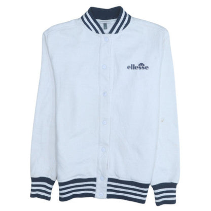Ellesse Women's White Size 8 Varsity Jacket with Logo Detail