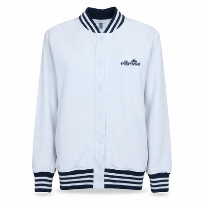 Ellesse Women's White Size 8 Varsity Jacket with Logo Detail