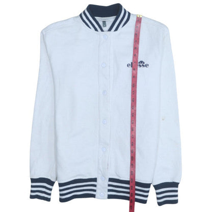 Ellesse Women's White Size 8 Varsity Jacket with Logo Detail