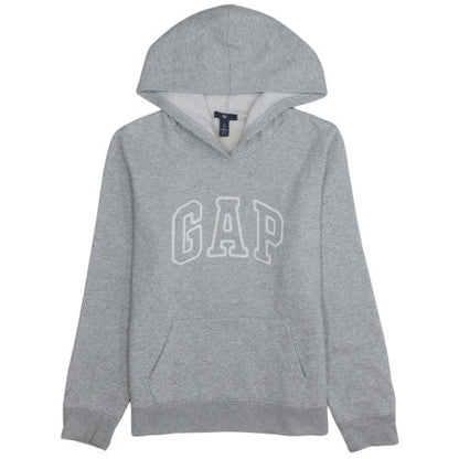 Gap Men's Grey Pullover Logo Hoodie L Regular Fleece Sweatshirt