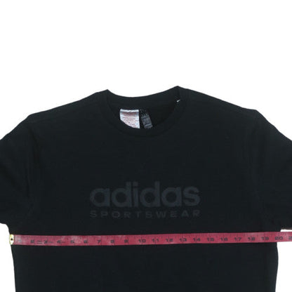 Adidas Boys Black Sportswear Sweatshirt Size 14-15 Years Crew Neck Pullover