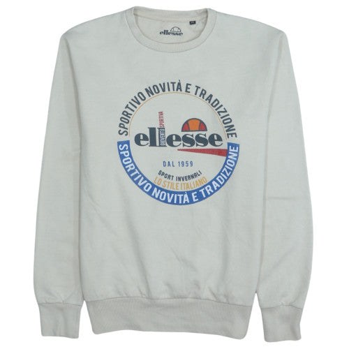 Mens UK Size M ellesse White Pullover Sweatshirt