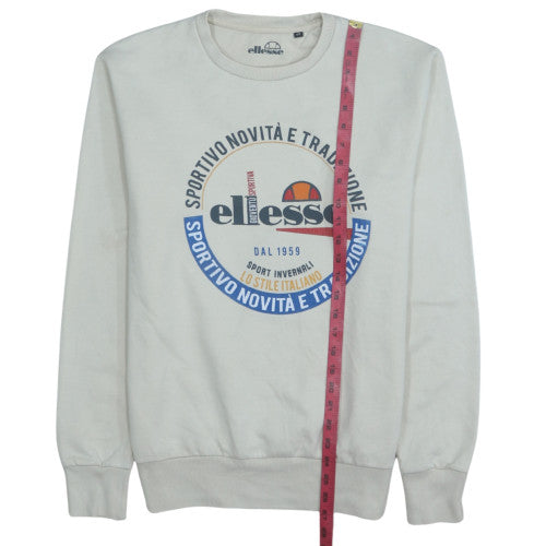 Mens UK Size M ellesse White Pullover Sweatshirt