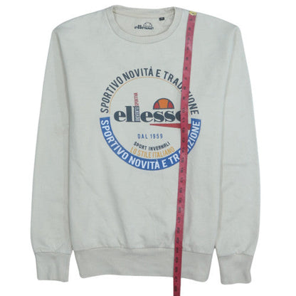 Mens UK Size M ellesse White Pullover Sweatshirt