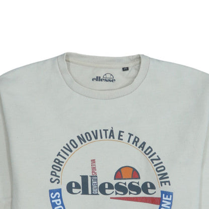 Mens UK Size M ellesse White Pullover Sweatshirt