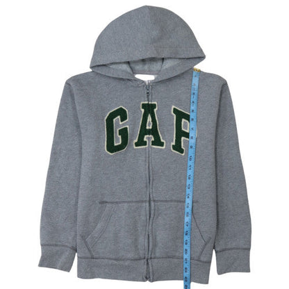 GAP Boys Grey XXL Full Zip Hoodie with Logo Embroidery