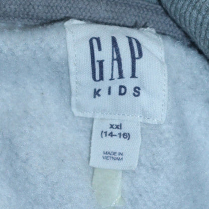 GAP Boys Grey XXL Full Zip Hoodie with Logo Embroidery
