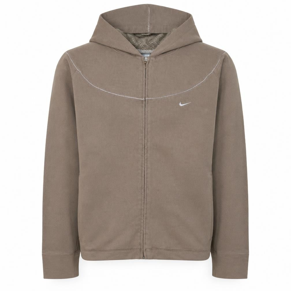 Mens UK Size L Nike Beige Full Zip Hoodie