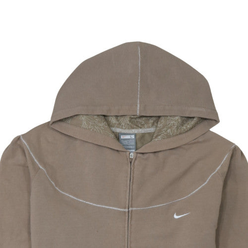 Mens UK Size L Nike Beige Full Zip Hoodie