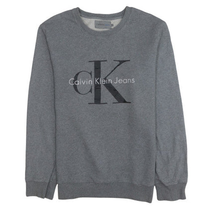 Mens UK Size M Calvin Klein Jeans Grey Pullover Sweatshirt