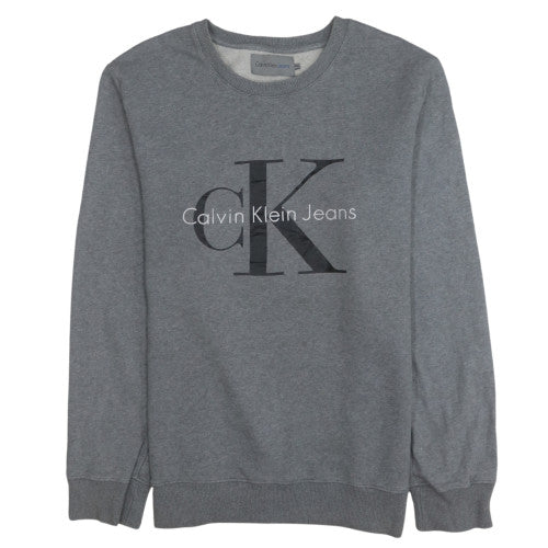 Mens UK Size M Calvin Klein Jeans Grey Pullover Sweatshirt