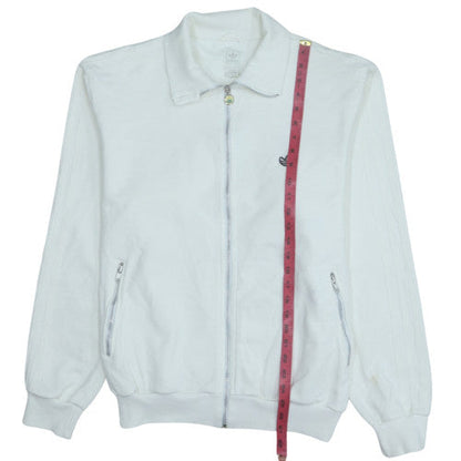 Mens UK Size XL adidas White Full Zip Sweatshirt