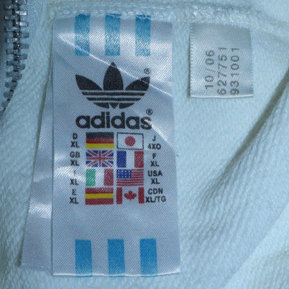 Mens UK Size XL adidas White Full Zip Sweatshirt