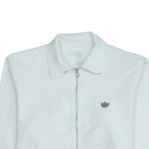 Mens UK Size XL adidas White Full Zip Sweatshirt