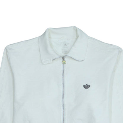 Mens UK Size XL adidas White Full Zip Sweatshirt