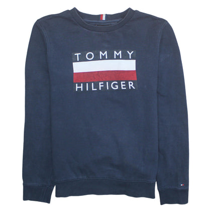 Mens UK Size L Tommy Hilfiger Blue Pullover Sweatshirt