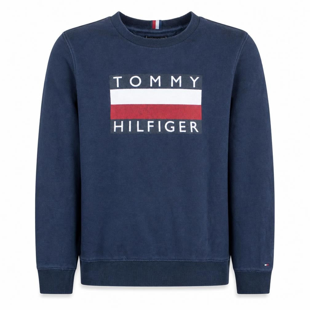 Mens UK Size L Tommy Hilfiger Blue Pullover Sweatshirt