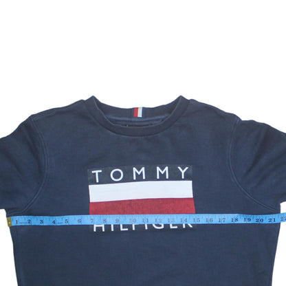 Mens UK Size L Tommy Hilfiger Blue Pullover Sweatshirt