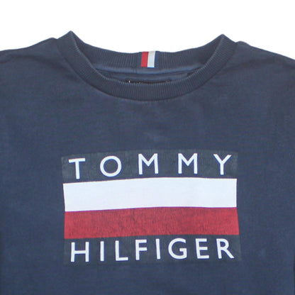 Mens UK Size L Tommy Hilfiger Blue Pullover Sweatshirt