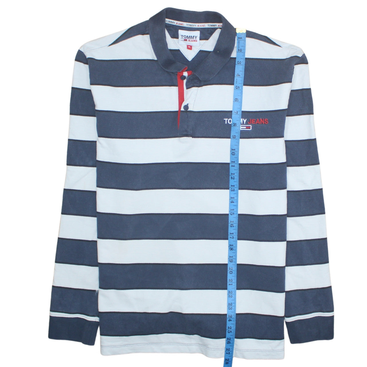 Mens UK Size XL Tommy Jeans Blue Henley Sweatshirt