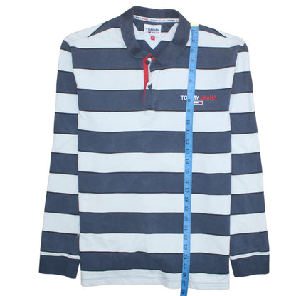 Mens UK Size XL Tommy Jeans Blue Henley Sweatshirt