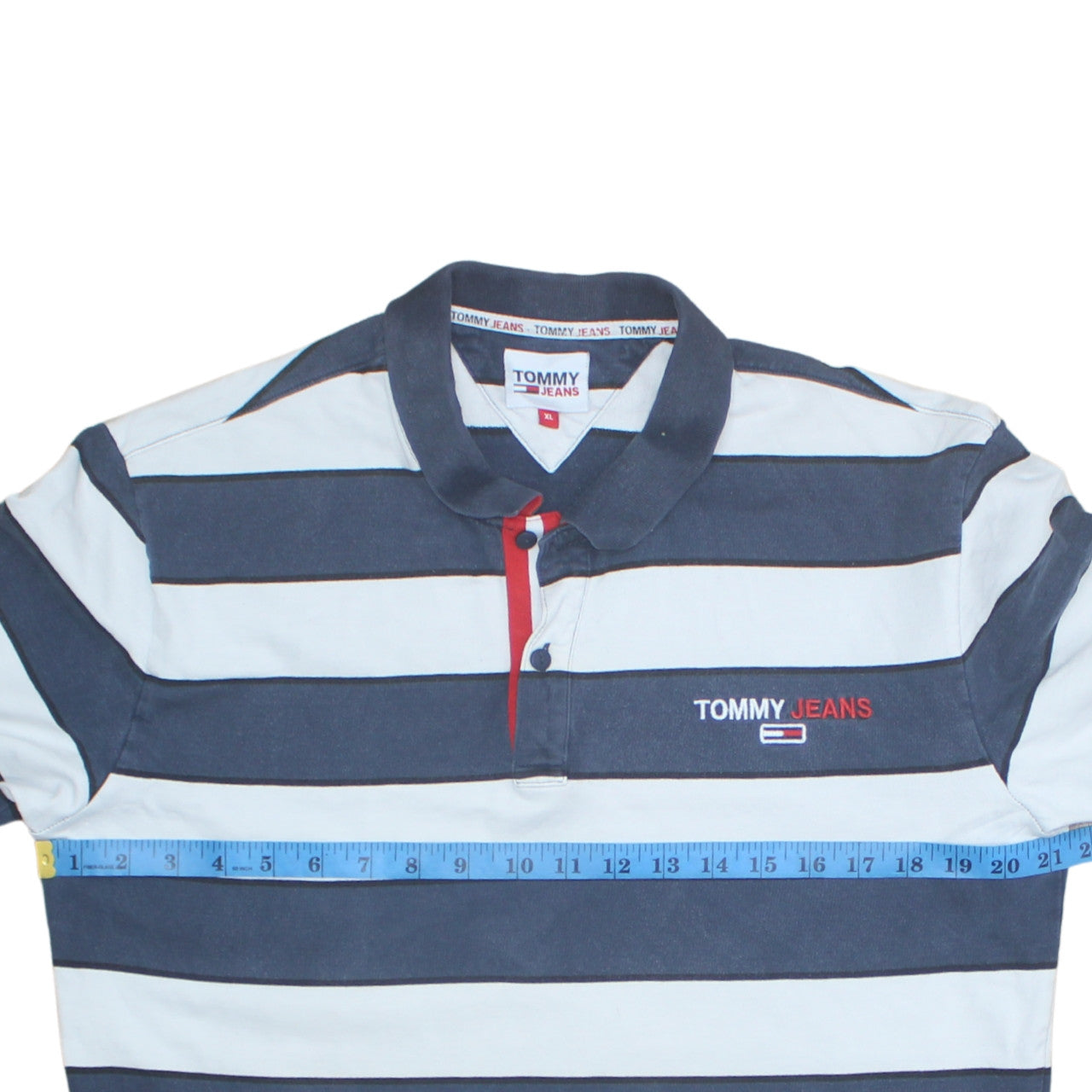 Mens UK Size XL Tommy Jeans Blue Henley Sweatshirt