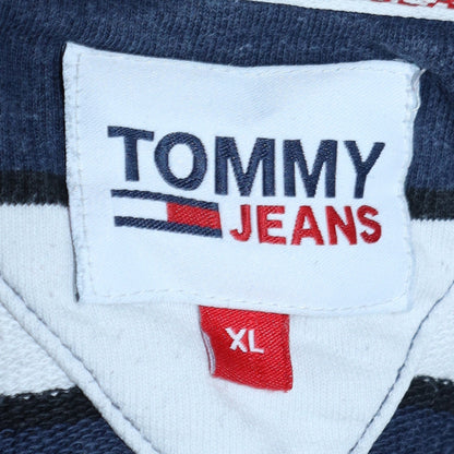 Mens UK Size XL Tommy Jeans Blue Henley Sweatshirt