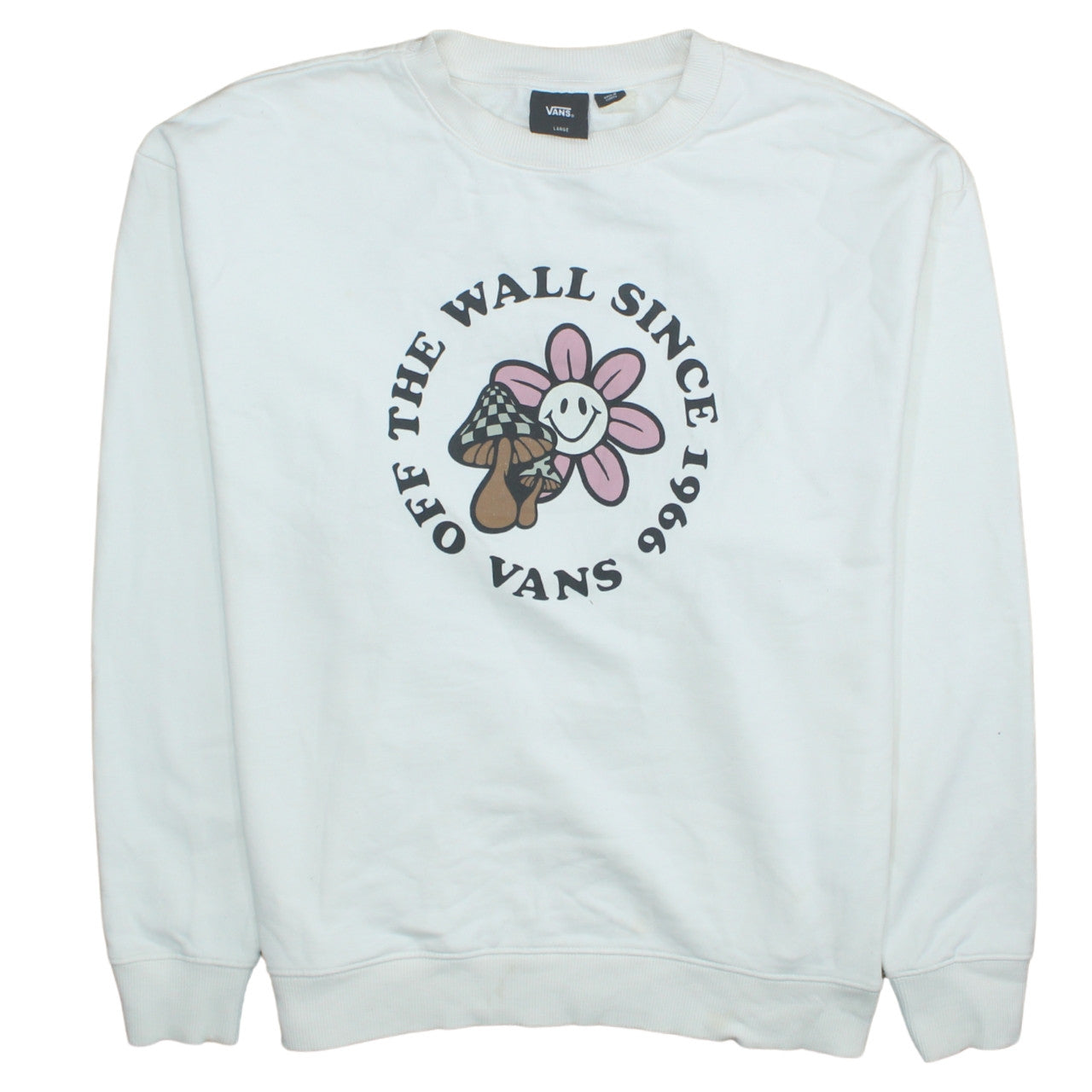 Womens UK Size L Vans White Pullover Sweatshirt