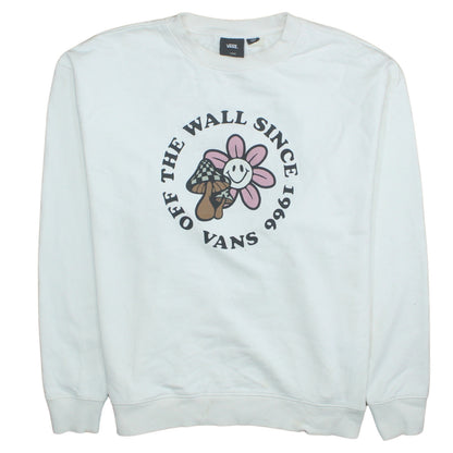 Womens UK Size L Vans White Pullover Sweatshirt