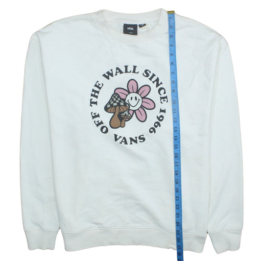 Womens UK Size L Vans White Pullover Sweatshirt