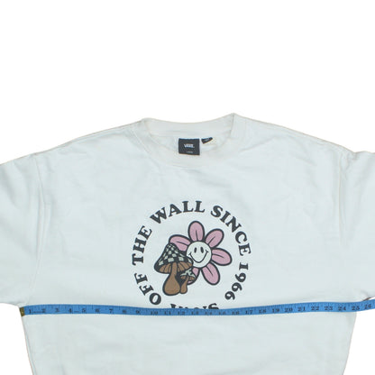 Womens UK Size L Vans White Pullover Sweatshirt