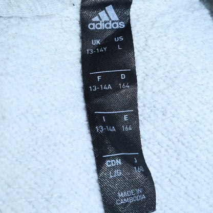 Adidas Boys Grey Full Zip Hoodie 13-14 Years Hooded Sportswear