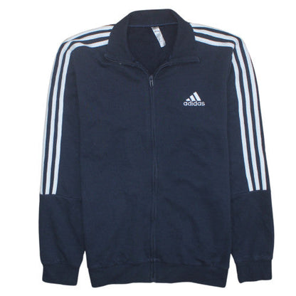 Mens UK Size M Adidas Blue Full Zip Sweatshirt