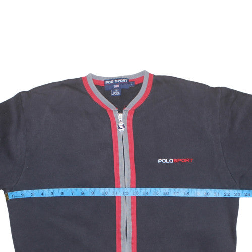 Mens UK Size M Polo Sport Ralph Lauren Black Full Zip Sweatshirt