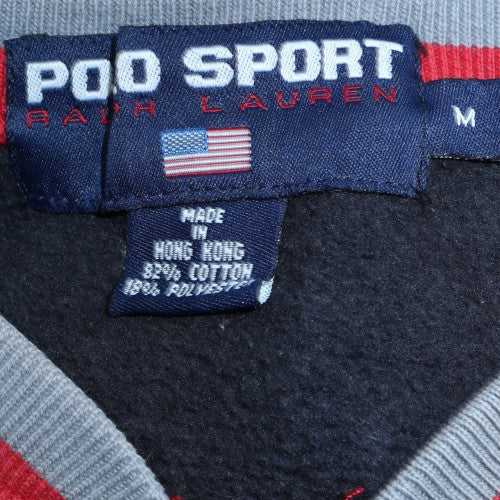 Mens UK Size M Polo Sport Ralph Lauren Black Full Zip Sweatshirt