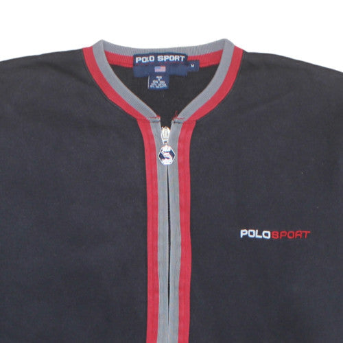 Mens UK Size M Polo Sport Ralph Lauren Black Full Zip Sweatshirt