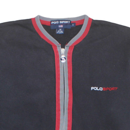 Mens UK Size M Polo Sport Ralph Lauren Black Full Zip Sweatshirt