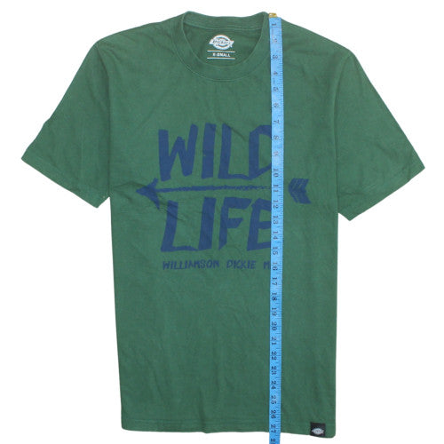 Dickies Men's Green XS Graphic Wild Life Cotton T-Shirt