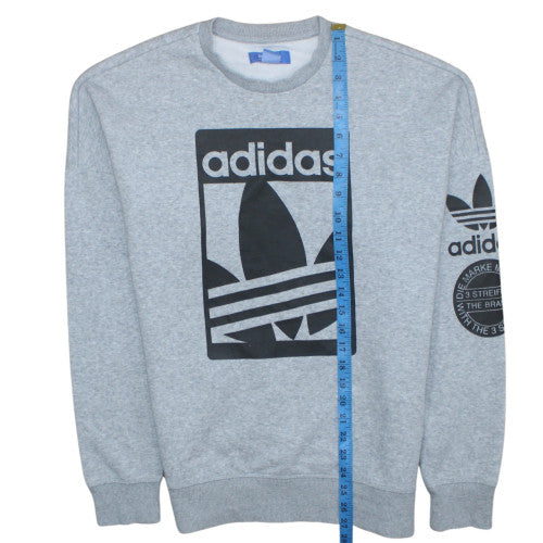 Mens UK Size L Adidas Grey Pullover Sweatshirt