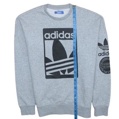 Mens UK Size L Adidas Grey Pullover Sweatshirt