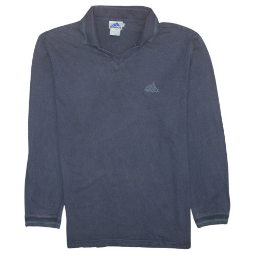 Mens UK Size M Adidas Blue Henley Sweatshirt