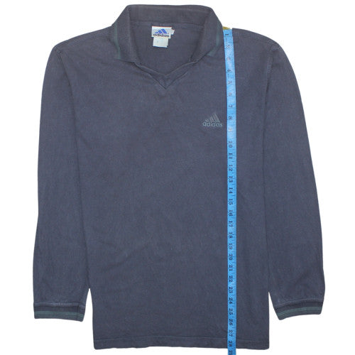 Mens UK Size M Adidas Blue Henley Sweatshirt