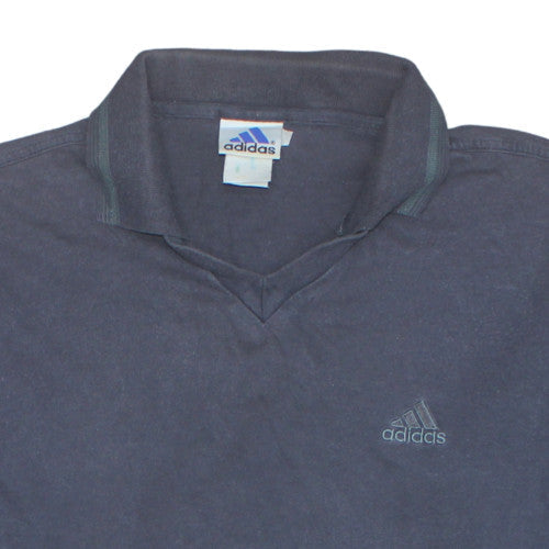 Mens UK Size M Adidas Blue Henley Sweatshirt