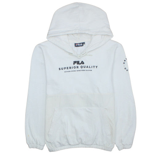 Mens UK Size M FILA White Pullover Hoodie