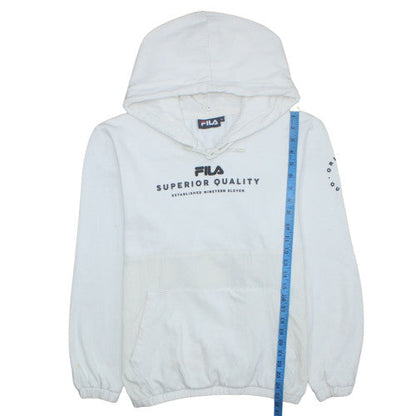 Mens UK Size M FILA White Pullover Hoodie