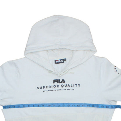 Mens UK Size M FILA White Pullover Hoodie