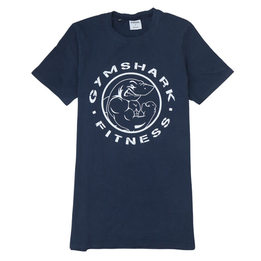 Gymshark Men's Blue Fitness Graphic Cotton T-Shirt Size S