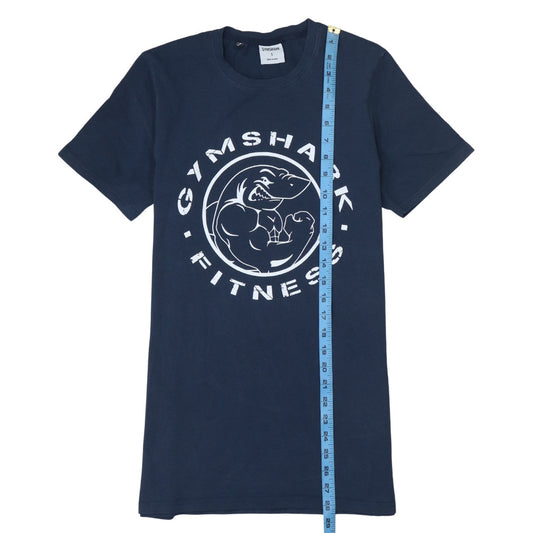 Gymshark Men's Blue Fitness Graphic Cotton T-Shirt Size S