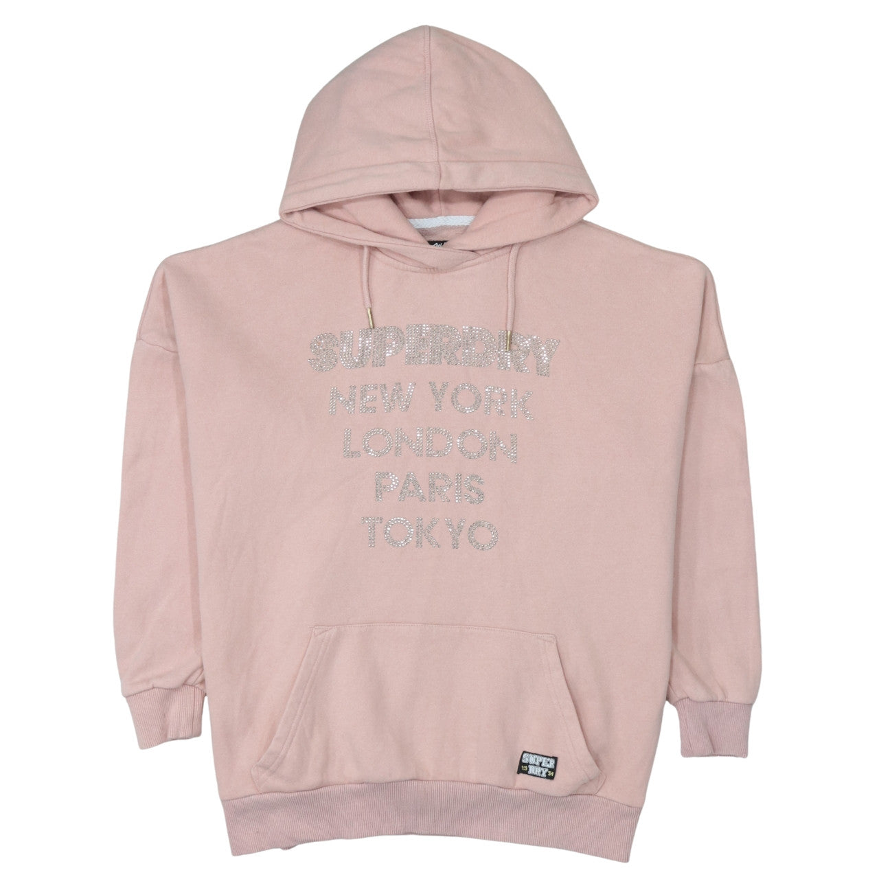 Womens UK Size S Superdry Pink Pullover Hoodie